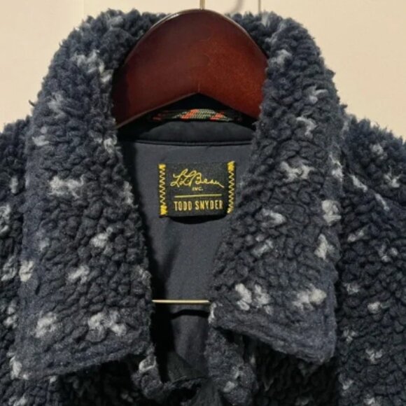 L.L.Bean x Todd Snyder Hi-Pile Sherpa Jacket Birdseye Navy- Medium NWOT - Picture 3 of 4